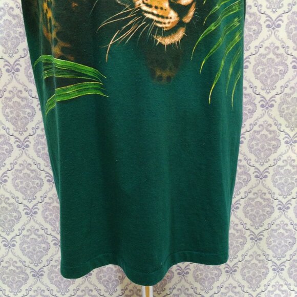 Vintage 80s Leopard T Shirt Size M Zoo Parc Safari Crew Neck Short Sleeve - Picture 6 of 12